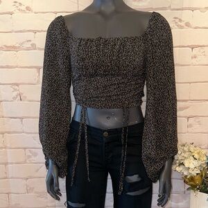 Black Flower Women's Top